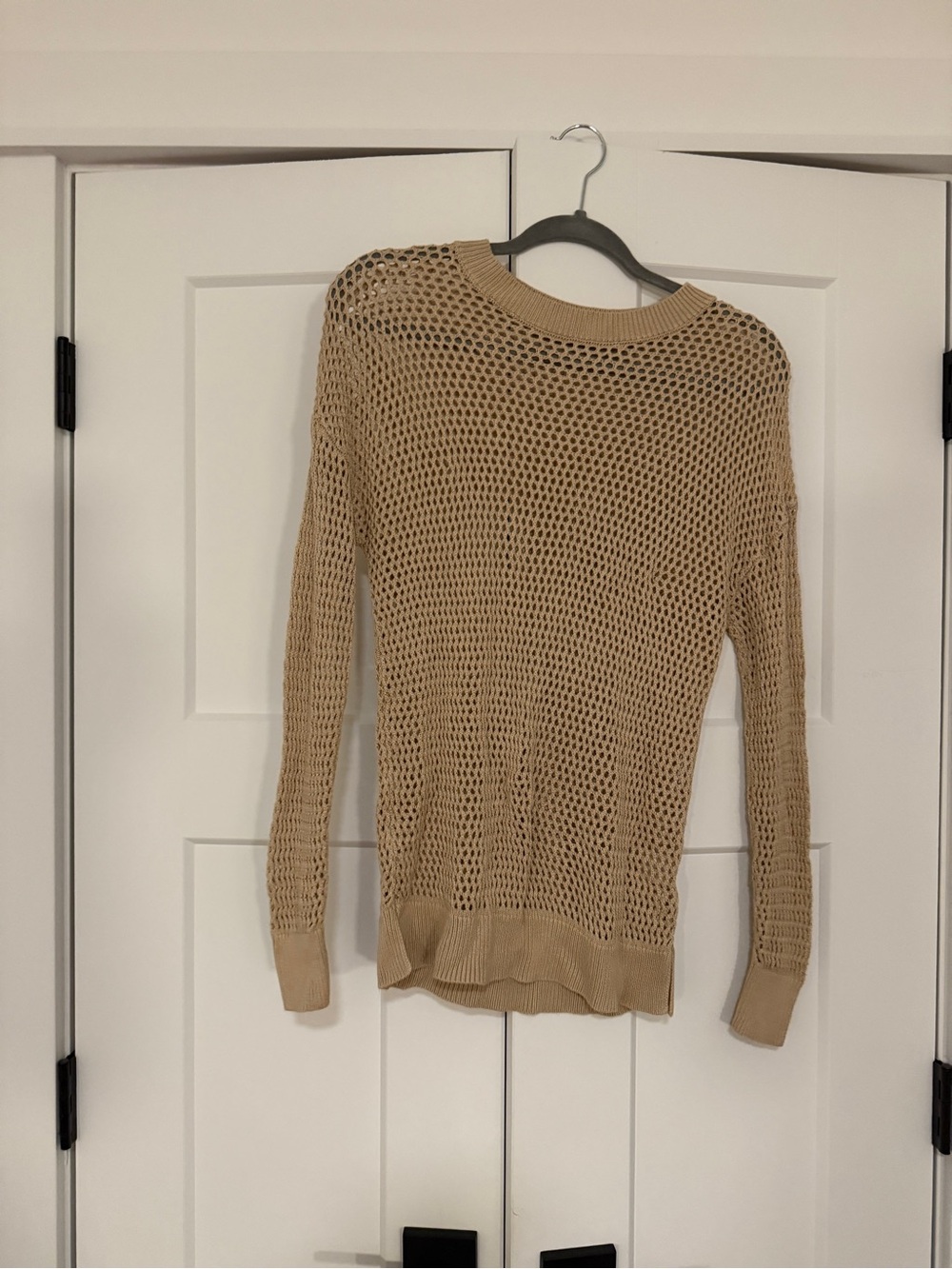 Beige Open-Knit Women's Sweater